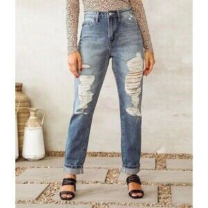 Bridge By Gly Buckle Jeans Mom Fit Women’s Size 27 X 28 New W Tags $59